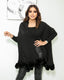 Shawl with Fur balls - NOORAN ALMASSI - نوران ألماسي