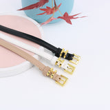 Simple Pin Buckle Skinny Belts Solid Color PU