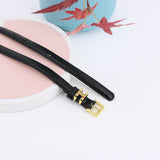 Simple Pin Buckle Skinny Belts Solid Color PU