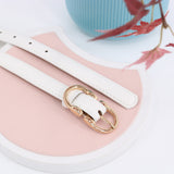 Simple Pin Buckle Skinny Belts Solid Color PU