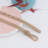 Simple Pin Buckle Skinny Belts Solid Color PU