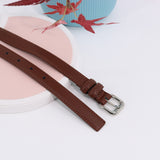 Simple Pin Buckle Skinny Belts Solid Color PU