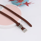 Simple Pin Buckle Skinny Belts Solid Color PU (Copy)