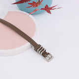 Simple Pin Buckle Skinny Belts Solid Color PU (Copy)