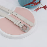 Simple Pin Buckle Skinny Belts Solid Color PU