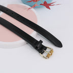 Simple Pin Buckle Skinny Belts Solid Color PU