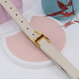 Simple Pin Buckle Skinny Belts Solid Color PU