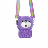 Cute Teddy Bear Bubbles Bag for Girls Soft Silicone