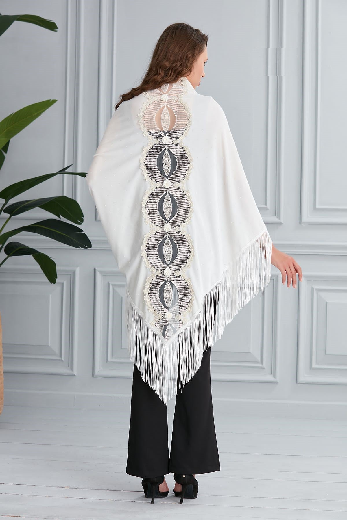 Silk Velvet Handmade Embossed Shawl
