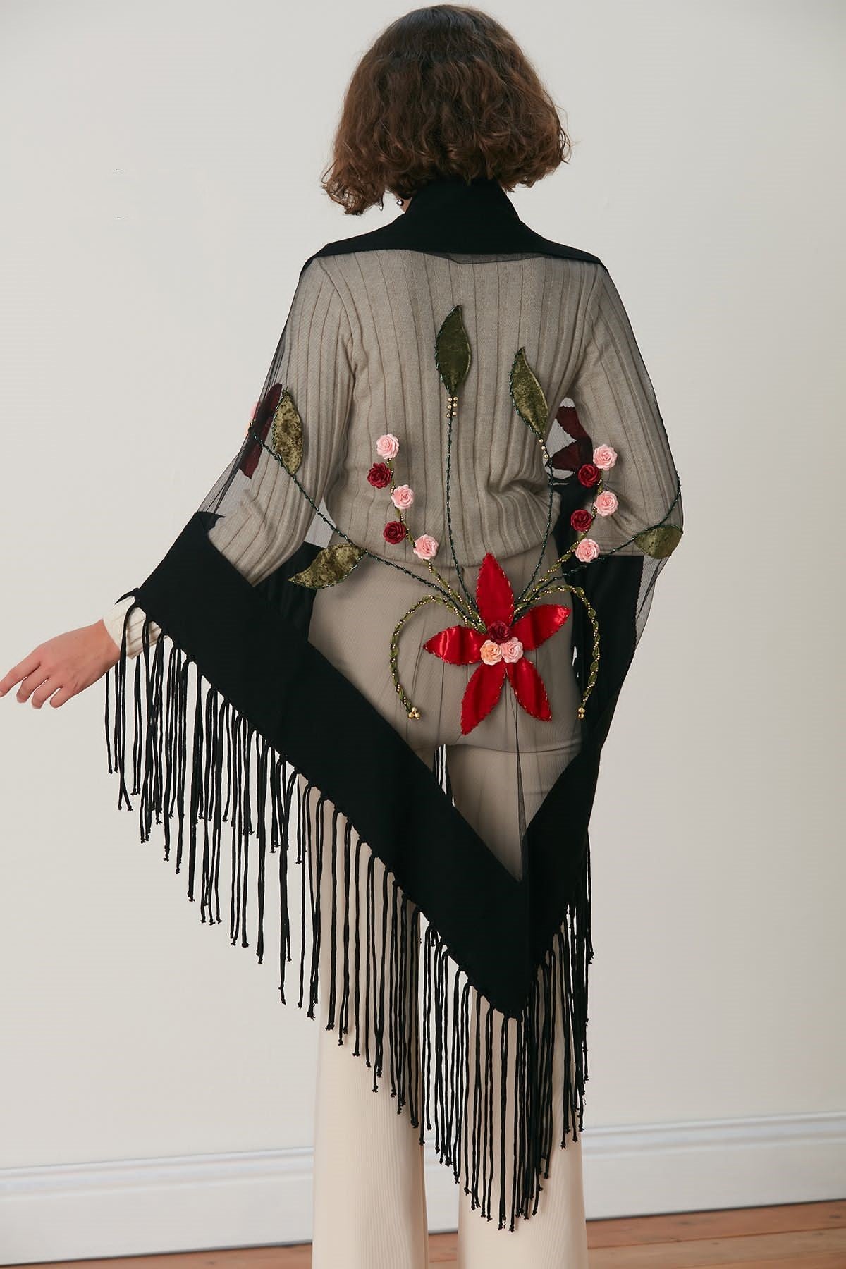 Silk Velvet Handmade Embossed Shawl Main image