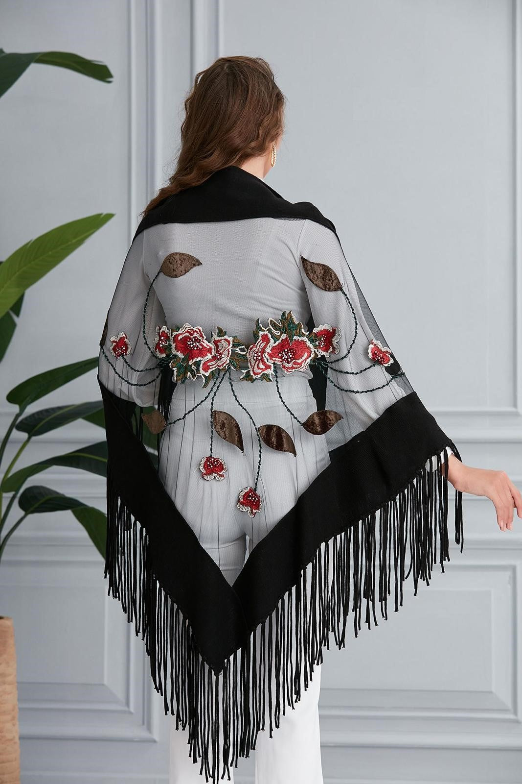 Silk Velvet Handmade Embossed Shawl Main image