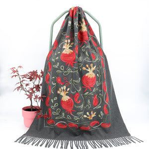 Winter Embroidery Cashmere Shawl
