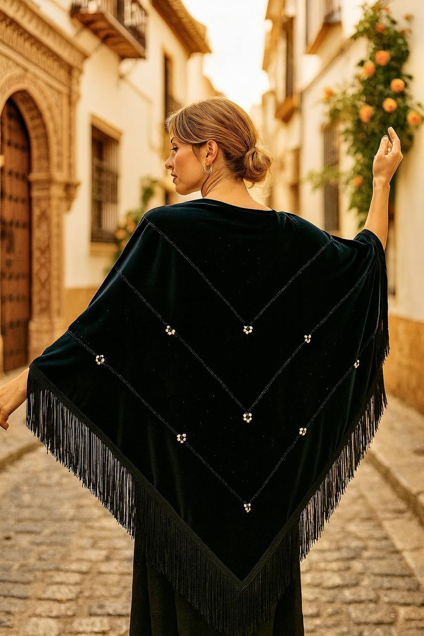 Silk Velvet Handmade Embossed Shawl Main image