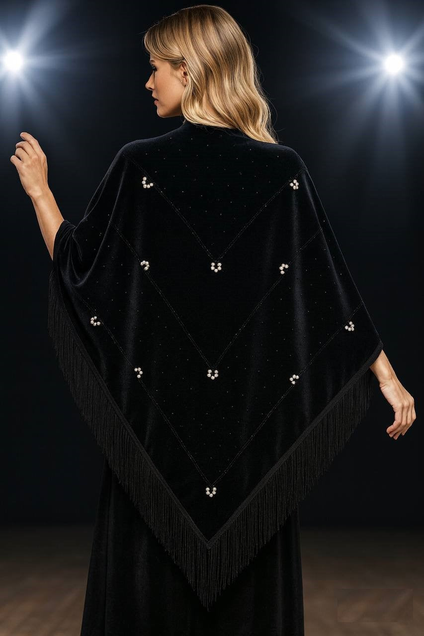Silk Velvet Handmade Embossed Shawl