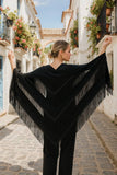 Silk Velvet Handmade Embossed Shawl