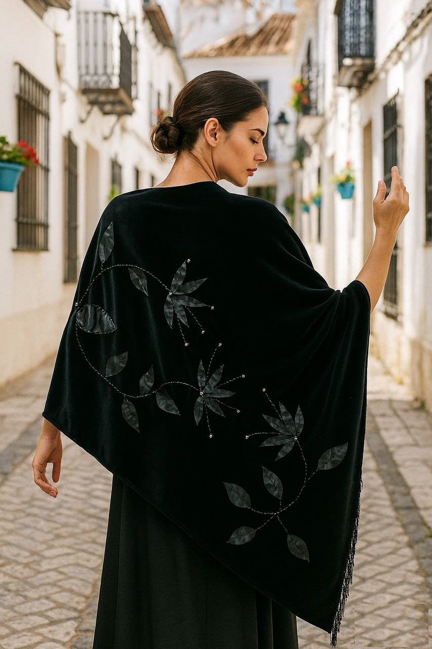 Silk Velvet Handmade Embossed Shawl Main image