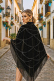 Silk Velvet Handmade Embossed Shawl