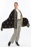 Women's Black Striped Spinning Shawl