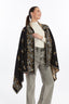 Women's Black Striped Spinning Shawl