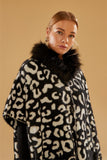 Women's Half Sleeve Double Pocket Fur Poncho