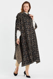 Women's Floral Patterned Hooded Poncho