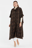 Women's Floral Patterned Hooded Poncho