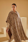 Women's Floral Patterned Hooded Poncho