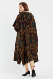 Kilim Pattern Hooded Poncho