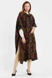 Kilim Pattern Hooded Poncho