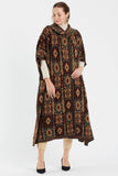 Kilim Pattern Hooded Poncho