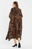 Kilim Pattern Hooded Poncho