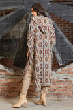 Kilim Pattern Hooded Poncho