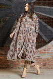 Kilim Pattern Hooded Poncho