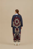 Women's Navy Blue Floral Patterned Cardigan