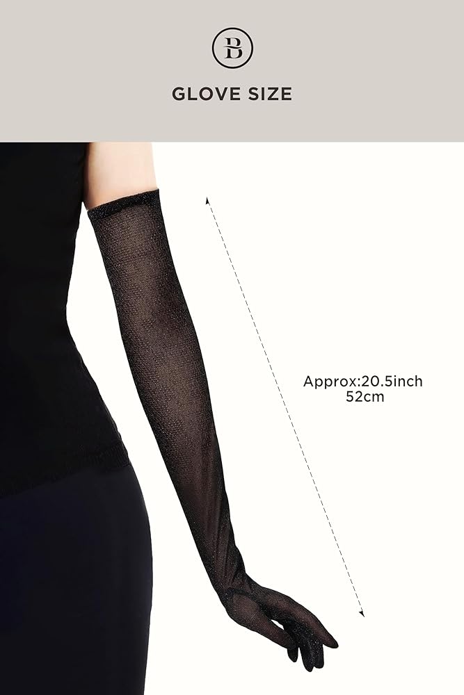 Women's shiny evening gloves