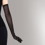 Women's shiny evening gloves