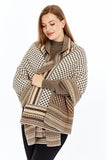 Women's Black Striped Spinning Shawl