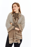 Women's Black Striped Spinning Shawl