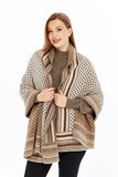 Women's Black Striped Spinning Shawl