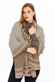 Women's Black Striped Spinning Shawl