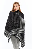 Women's Black Striped Spinning Shawl