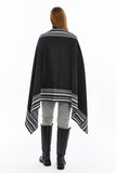 Women's Black Striped Spinning Shawl