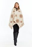 Women's Black Striped Spinning Shawl