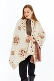 Women's Black Striped Spinning Shawl