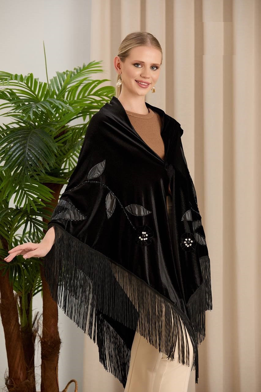شال مخمل حرير تطريز يدوي Main image
