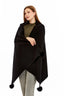 Women's Black Striped Spinning Shawl