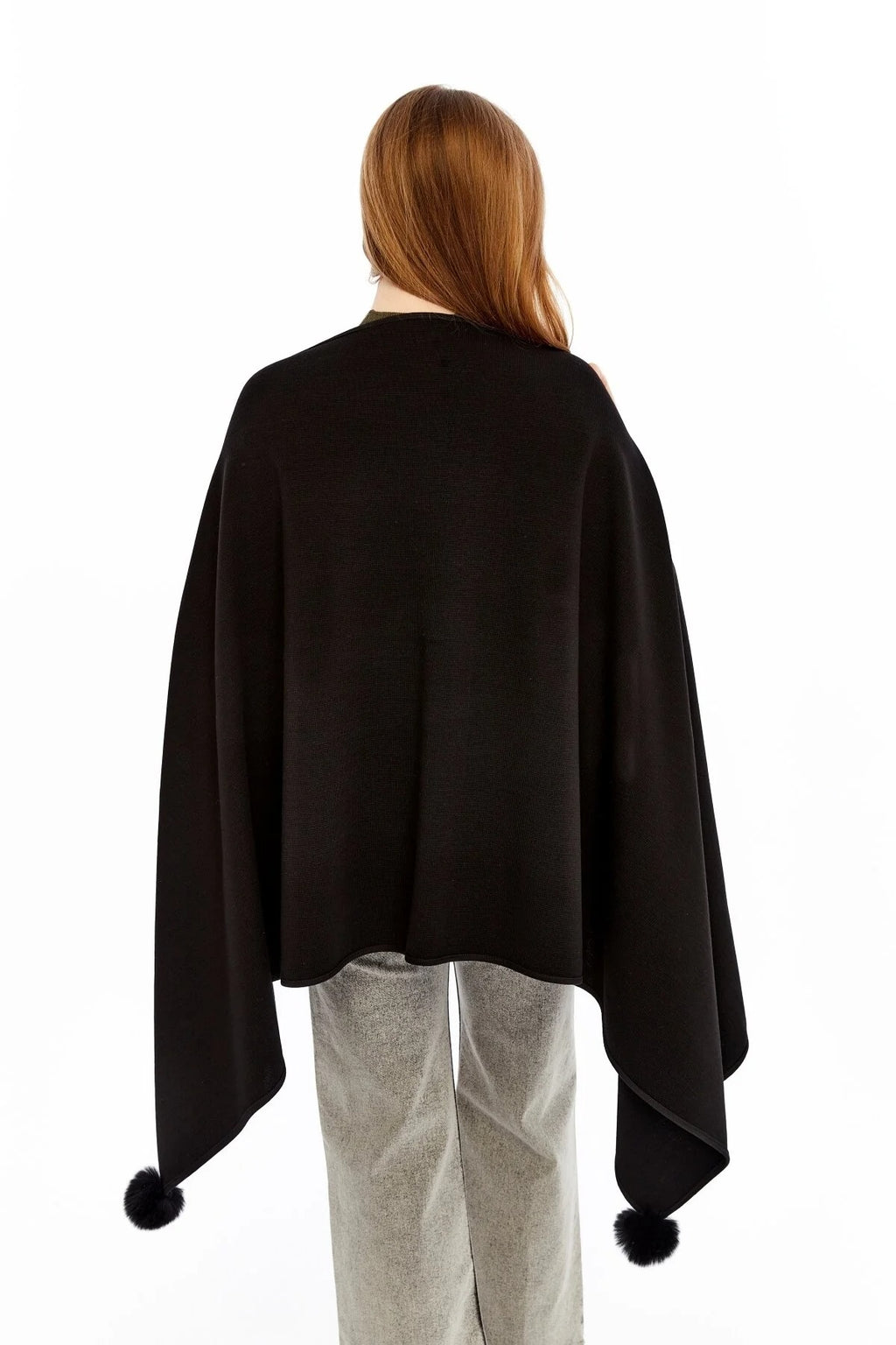Women's Black Striped Spinning Shawl