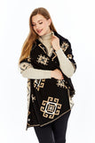 Women's Black Striped Spinning Shawl