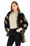 Women's Black Striped Spinning Shawl