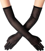 Women's shiny evening gloves